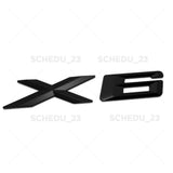 08-14 Matte Black X6 Letter Logo Emblem Badge Liftgate Rear Trunk ABS ///M Sport