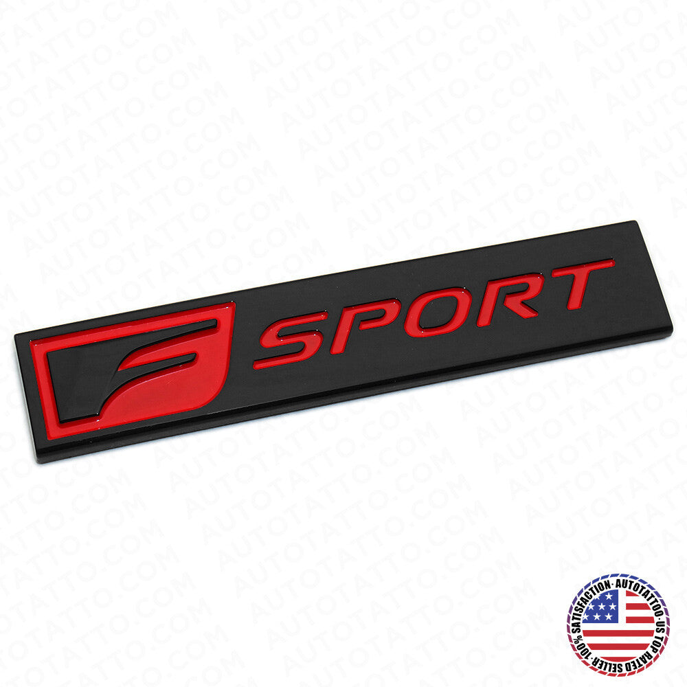 3x Set F-Sport Black Red Logo ABS Badge Side Fender Trunk Lid Nameplate Emblem