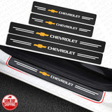 4x Chevrolet Car Door Plate Sill Scuff Anti Scratch 3D Decal Sticker Protector