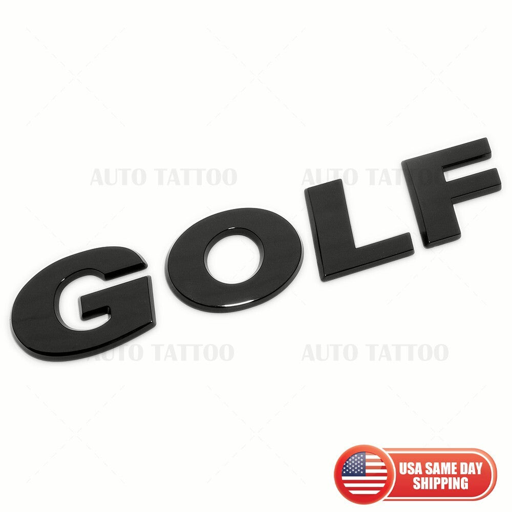 10-21 Volkswagen Golf Rear Truck Lid Nmaeplate Badge Emblem Black