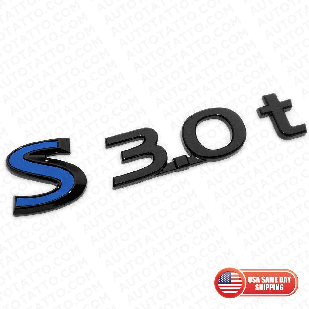 For Infiniti S 3.0t Left or Right Side Fender Badge Emblem Nameplate Black Blue