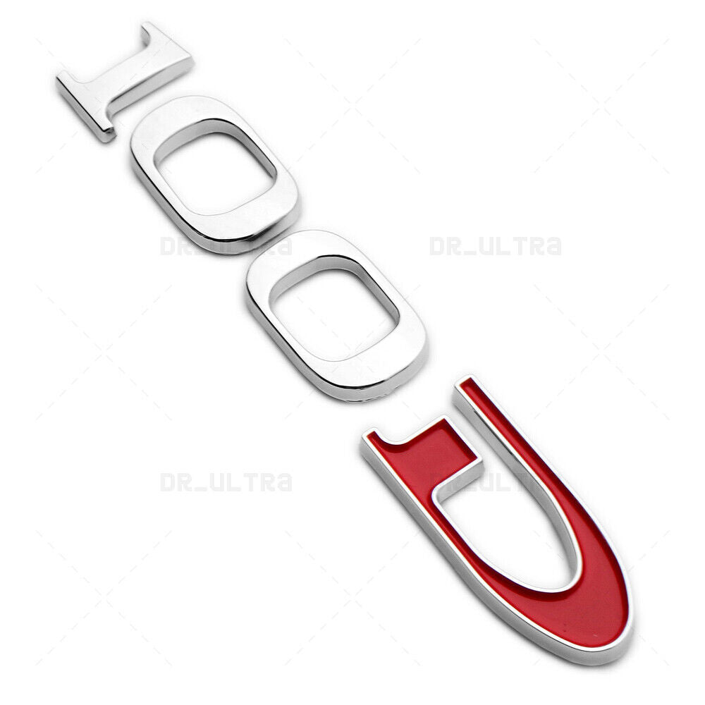 Tesla Rear Liftgate Lid Model 100D Nameplate Logo Badge Emblem Sport Chrome Red