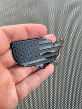 1 (ONE) 3D BLACK USA MAP EMBLEM BADGE - FITS ALL VEHICLES