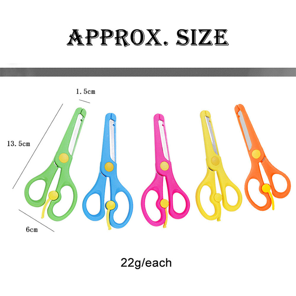 5PCS Children Kids Students Adult Anti-pinch Safety Art Craft Shears Scissors
