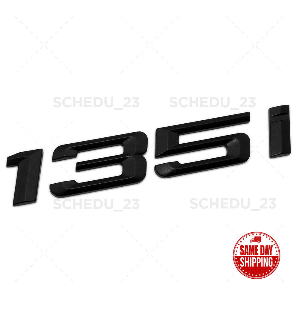 BMW 135i Trunk Lid Nameplate Letter Emblem Badge M Performance Sport Matte Black