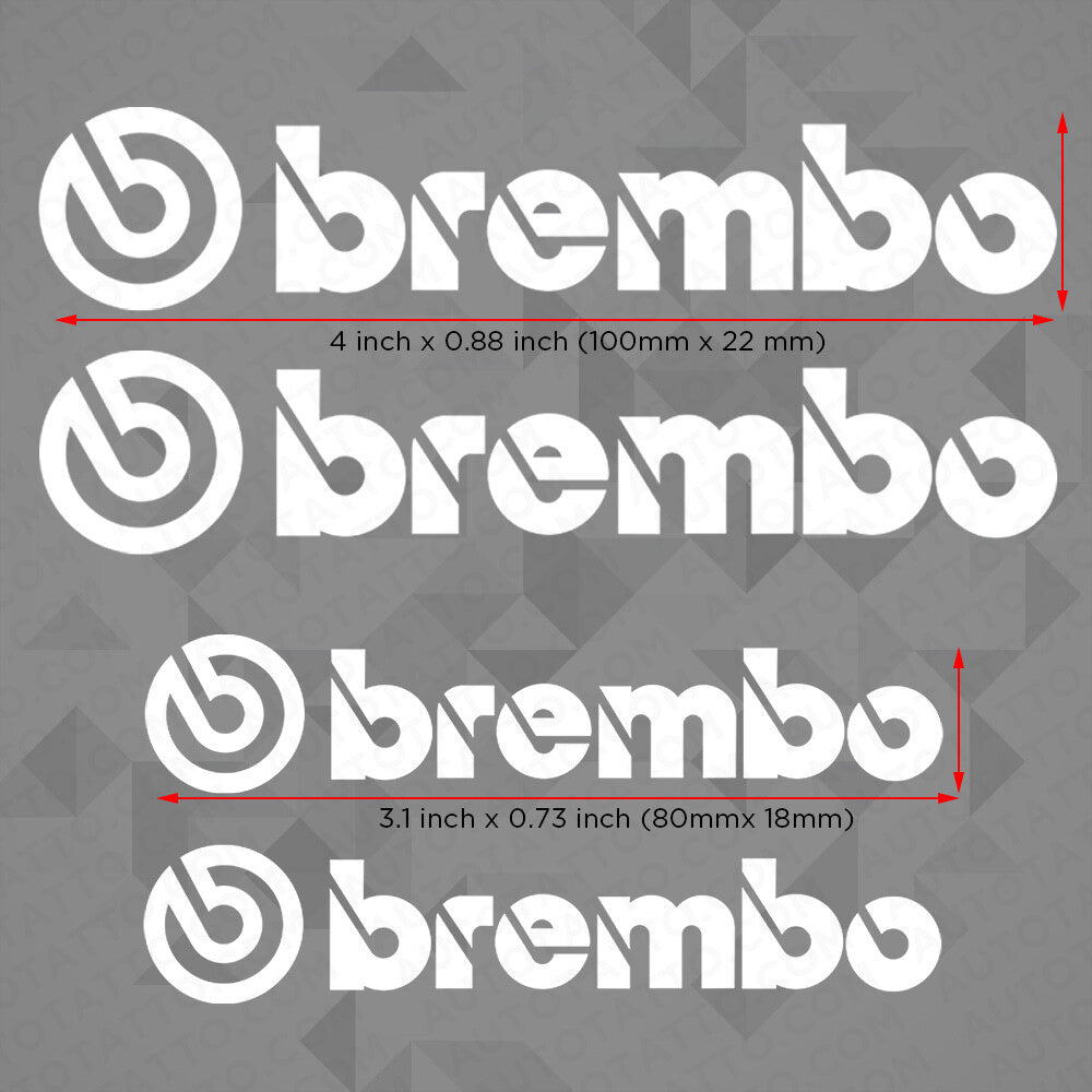 Car Wheel Brake Caliper Brembo Racing Sticker Decal Logo Decoration Sport White
