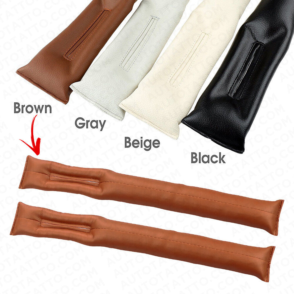 2pcs Universal Car Sport Seat Hand Brake Gap Filler Pad Leather Decoration Gift
