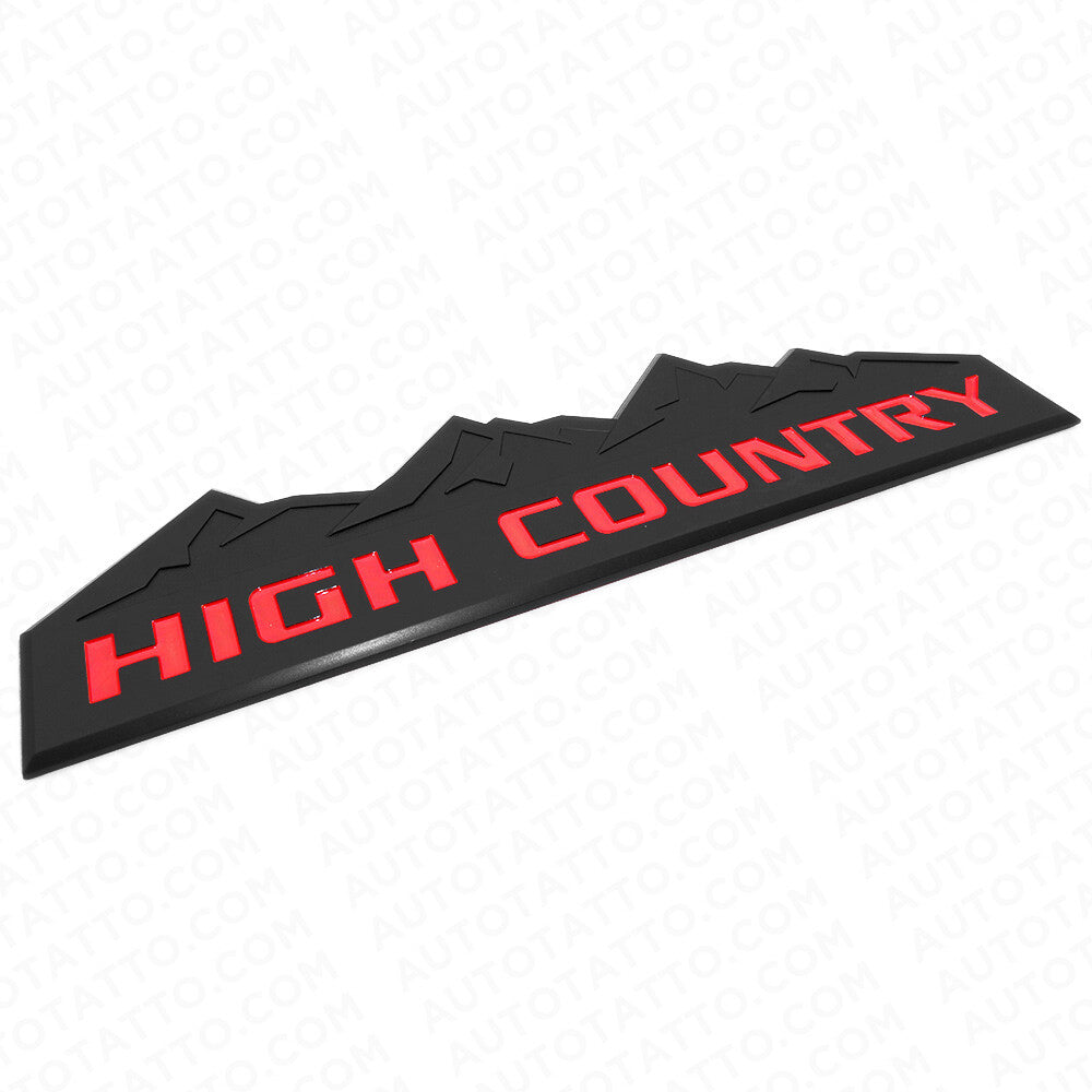 14-19 Chevy High Country Front Door Tailgate Letter Logo Emblem Badge Black Red