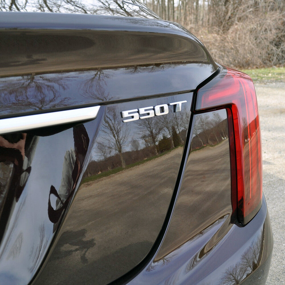 For Cadillac CT4 CT5 XT4 XT5 Rear Turnk 550 T Nameplate Badge Logo Emblem Silver