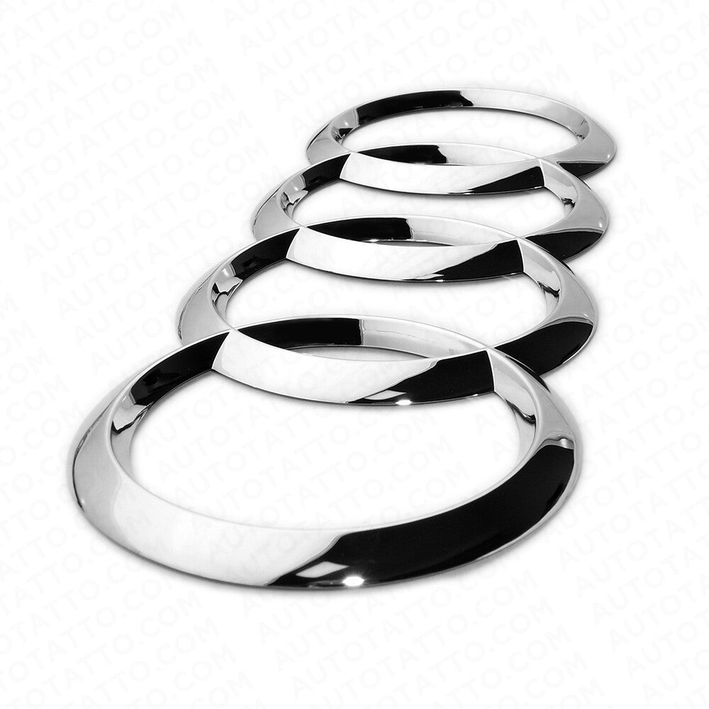 17-19 AUDI Q7 Chrome Rear Trunk Liftgate Rings Badge Logo Emblem Decorate Sport
