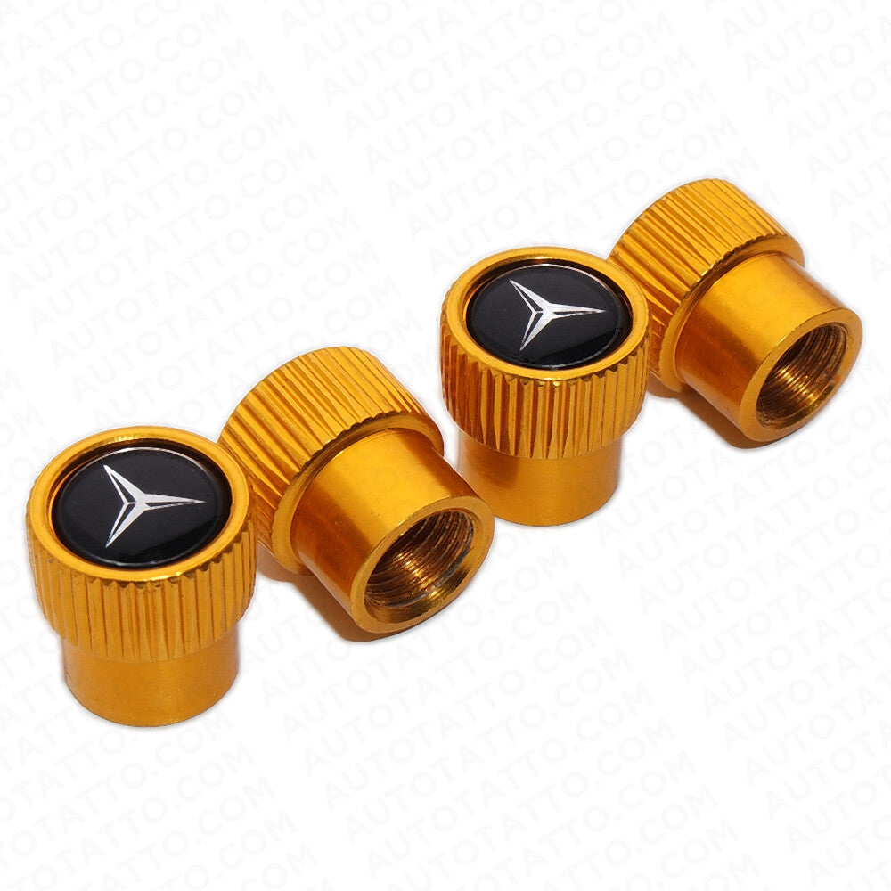 Mercedes-Benz Roundel Car Wheels Tire Air Valve Caps Stem Dust Cover AMG Sport