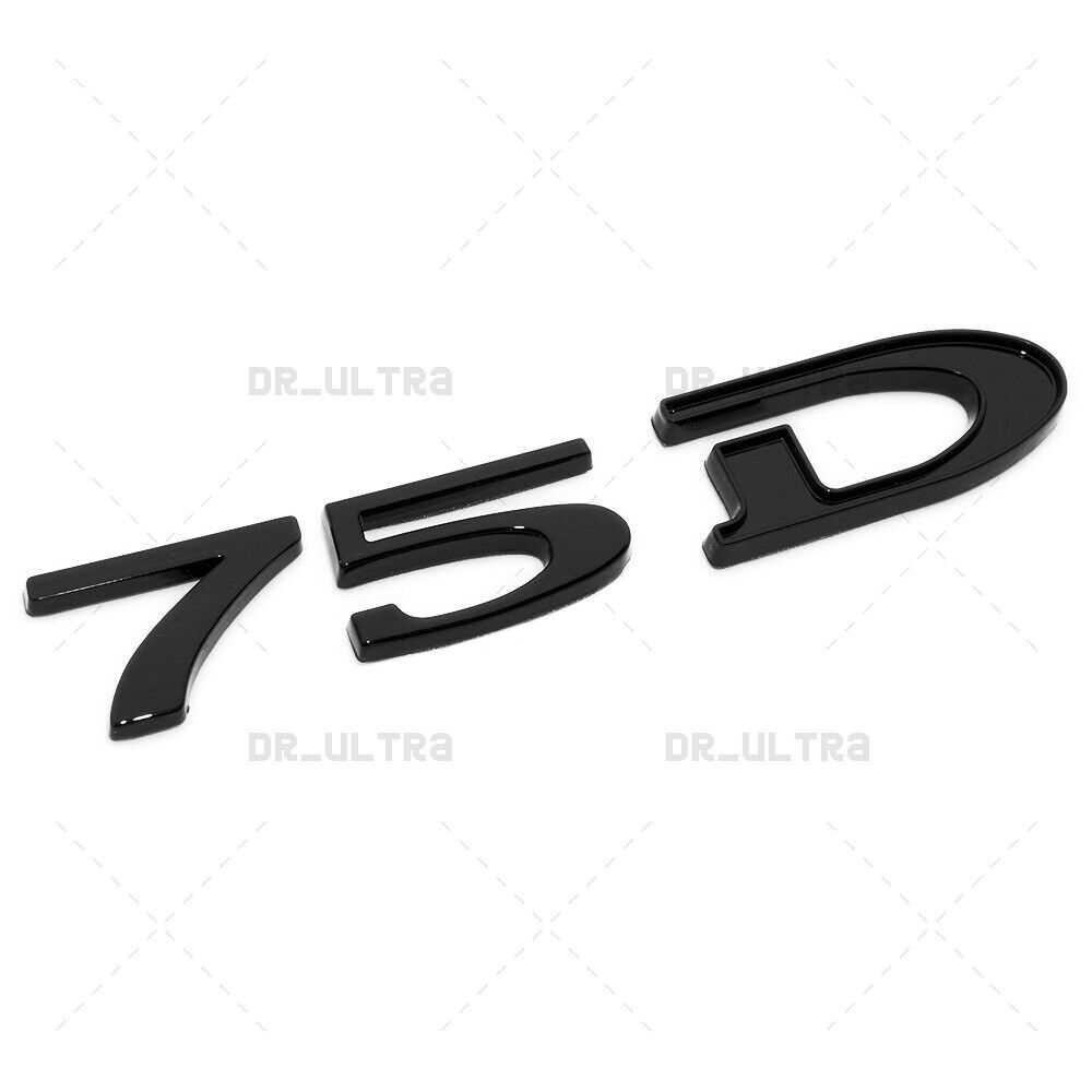 Tesla Rear Liftgate Lid 75D Letter Nameplate Logo Badge Emblem Sport Gloss Black