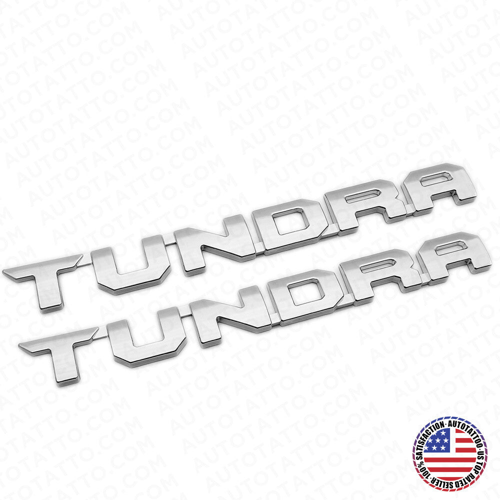 2pcs 13-21 OEM Chrome Tundra Letter Side Fender Nameplate Emblem Badge Logo