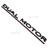 Tesla Liftgate Lid Dual Motor Performance Nameplate Badge Emblem Gloss Black Red