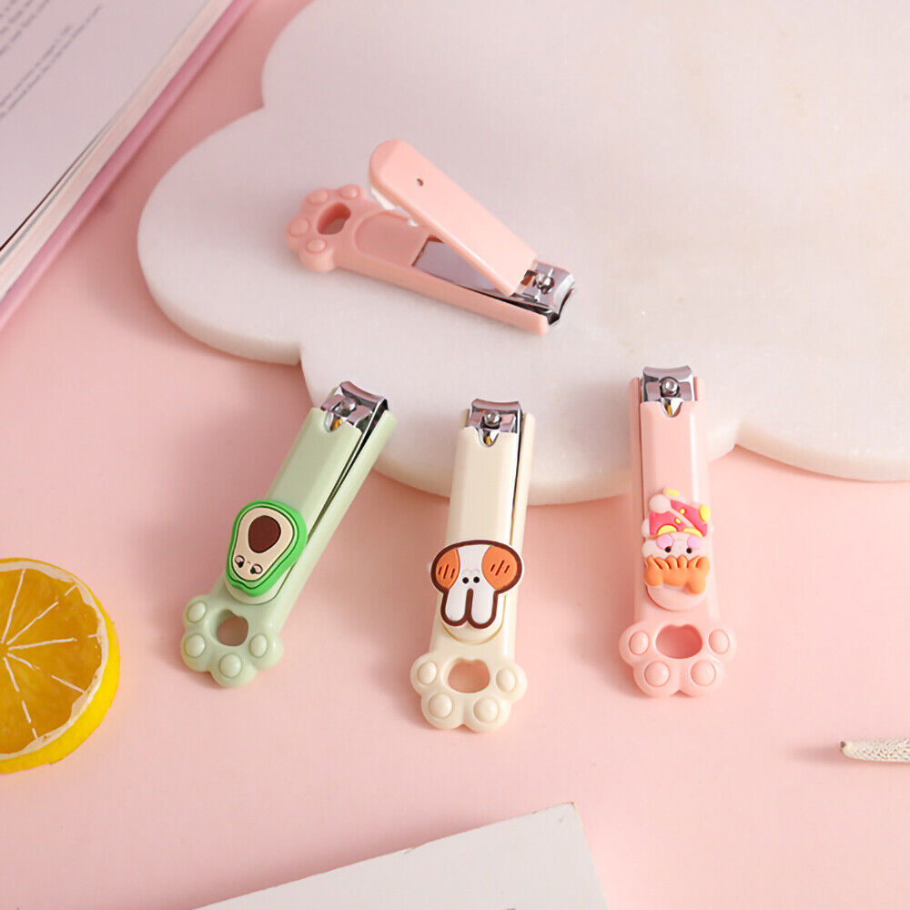 2x Cute Cartoon ABS Stainless Steel Nail clippers Nail Cutter Tool(Random Style)