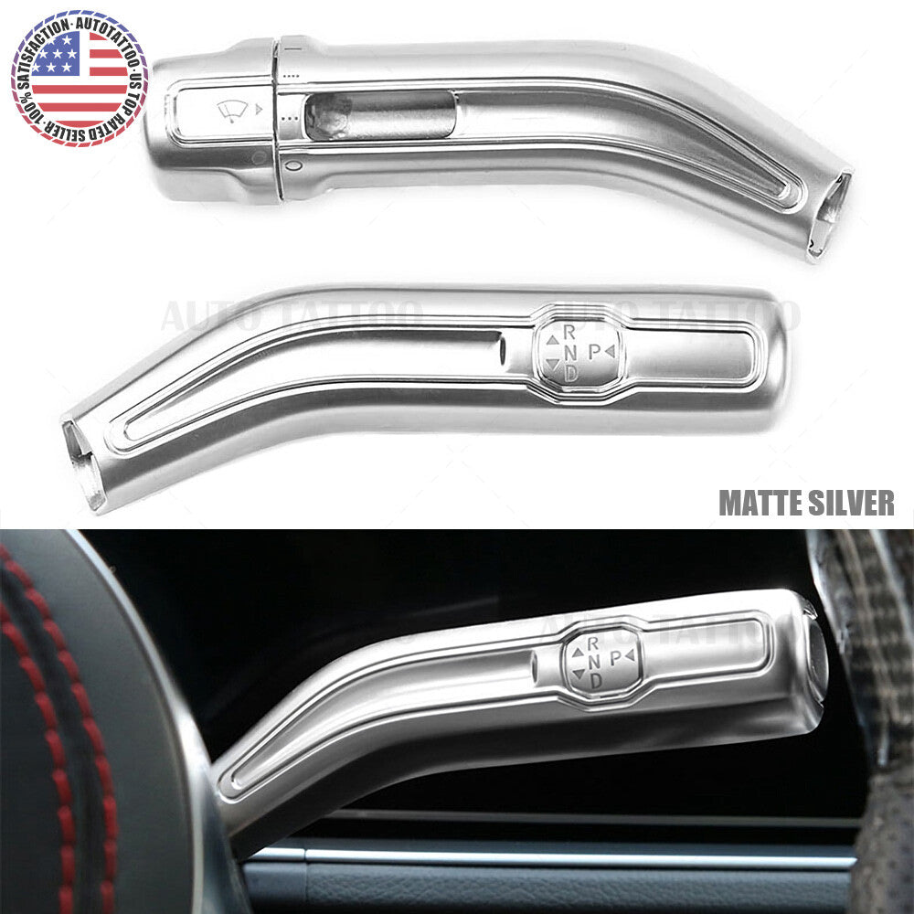 Mercedes A CLA GLA GLB Matte Silver Steering Wheel Shift Wiper Lever Cover Trim