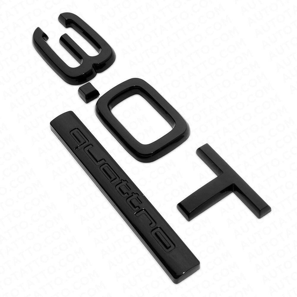 04-22 Audi Rear Back Trunk Lid 3.0T Quattro Nameplate Emblem Logo Badge Blackout