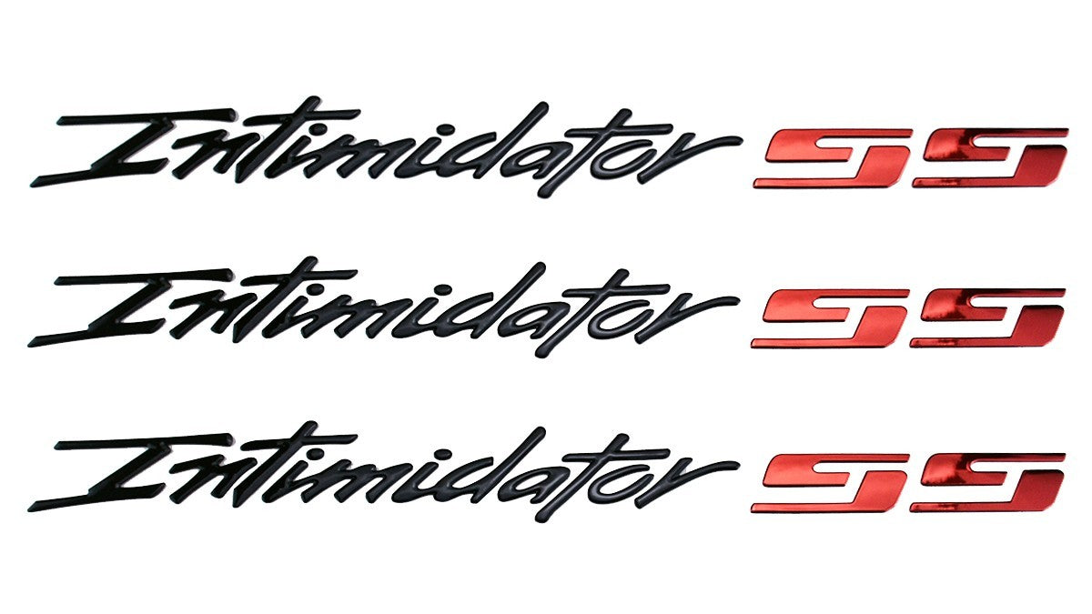 3Pc Intimidator SS Emblem 3D Nameplate Letters Badge 88980874 Black Red