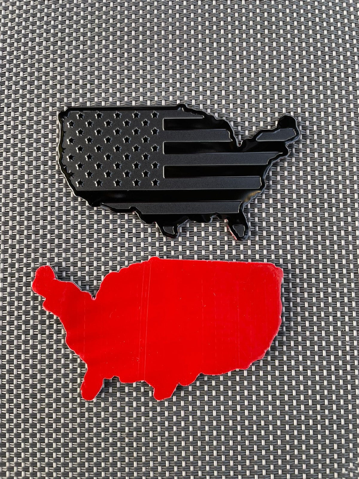 1 (ONE) 3D BLACK USA MAP EMBLEM BADGE - FITS ALL VEHICLES