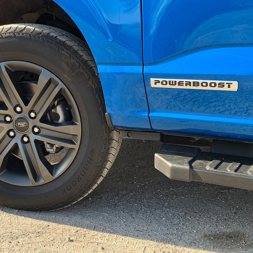 2x POWERBOOST Latter Emblem Left Door Chrome 10x1 inches 2019-2023 F-150