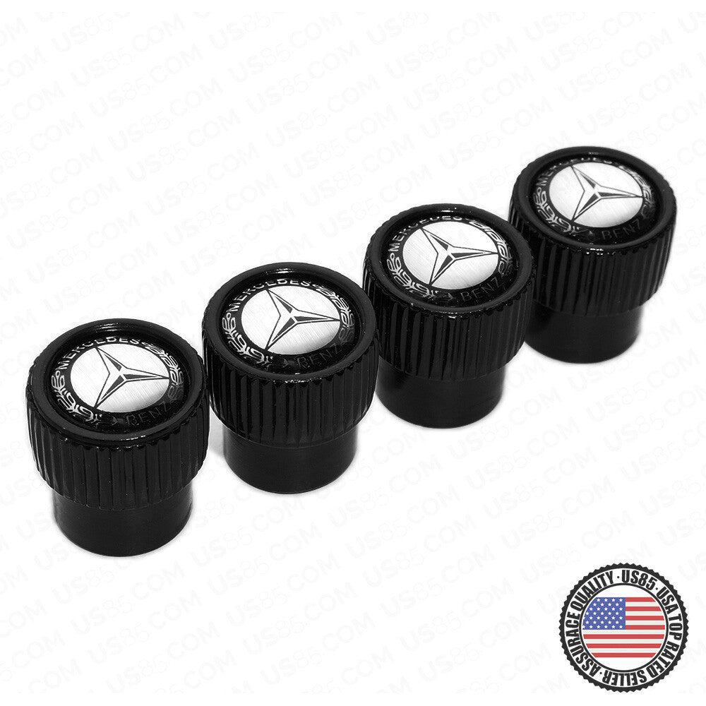For Mercedes-Benz Roundel Car Wheels Tire Air Valve Caps Stem Dust Cover Sport