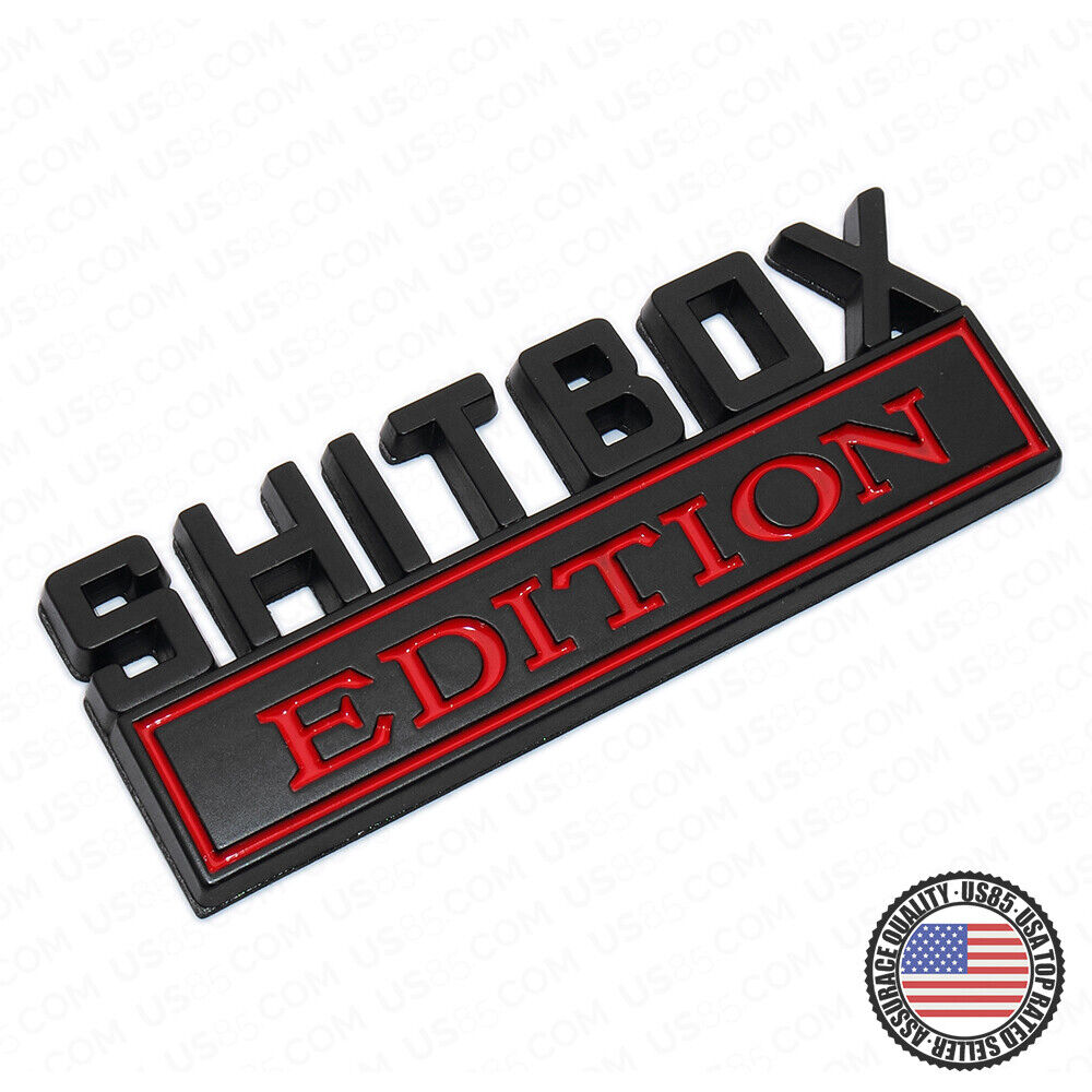 Universal 1x or 2x Fashion Metal ShitBox Edition Car Decal Sticker Decoration