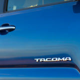 2x 15-21 Chrome Tacoma Letter Front Door Nameplate Emblem Badge Logo Tailgate