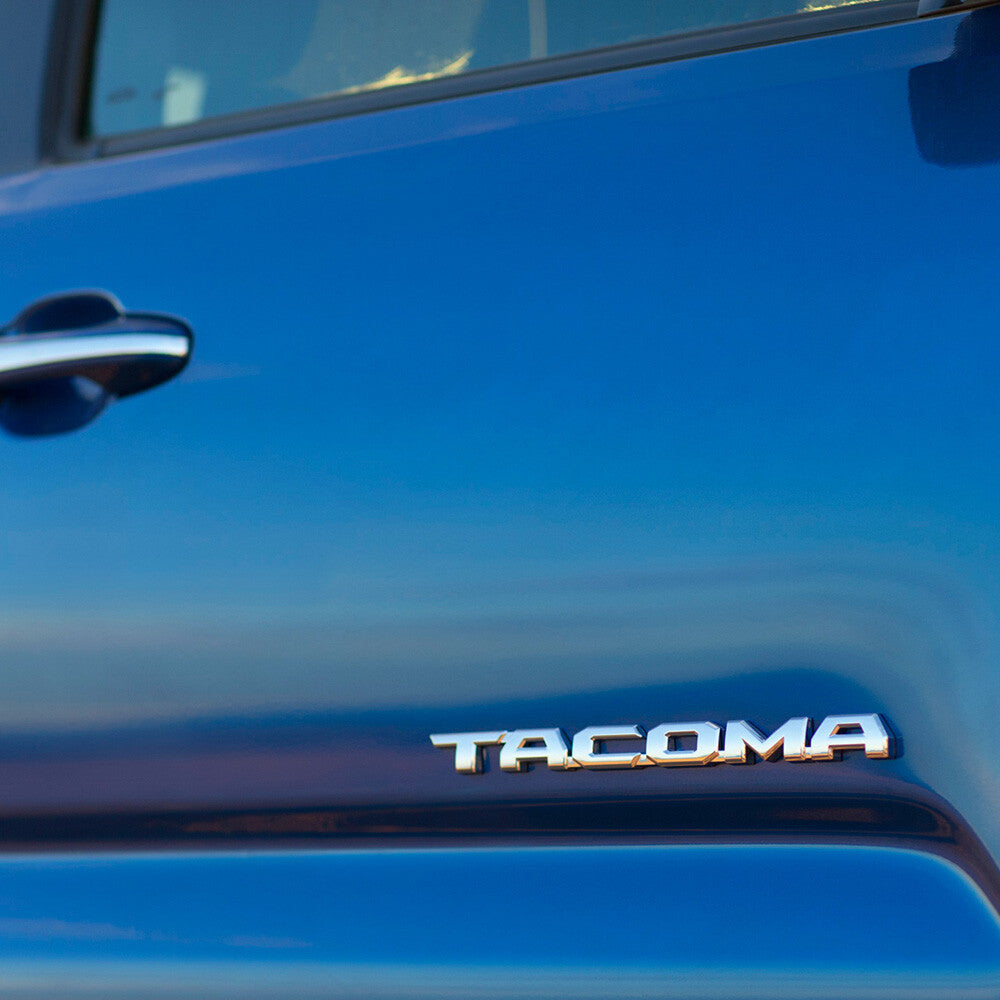 2x 15-21 Chrome Tacoma Letter Front Door Nameplate Emblem Badge Logo Tailgate