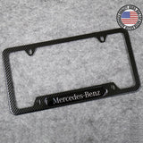 For Mercedes-Benz Sport Carbon Fiber Texture License Plate Frame Cover Gift