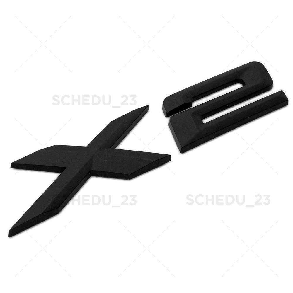 18-23 Matte Black X2 Letter Logo Emblem Badge Rear Liftgate Nameplate M Sport