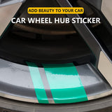 6pcs Car Wheels Tire Rim Vinyl Decal Racing Stripes Sport Decorate Sticker Green