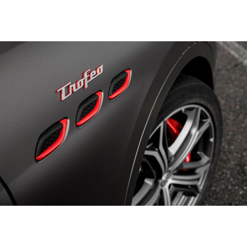 Maserati Levante GT Side Fender Trofeo Emblem Nameplate Badge Chrome Red