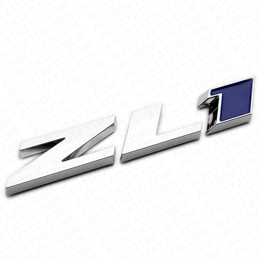 Camaro Hood or Rear Bumper ZL1 Nameplate Logo Sport Emblem Decorate Chrome Blue