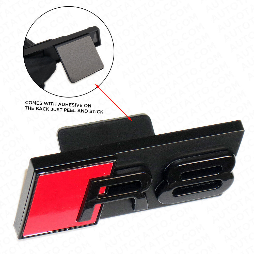 For Audi R8 Front Grille Bumper Radiator Lettering Emblem Badge Logo Sport Black