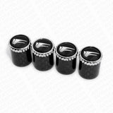 F-SPORT Real Carbon Fiber Car Wheel Tire Air Valve Caps Cover Keychain Ring Stem