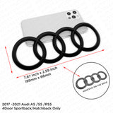 18-21 A5 S5 RS5 Sportback 4 Door Matte Black Trunk Sign Logo Rings Badge Emblem