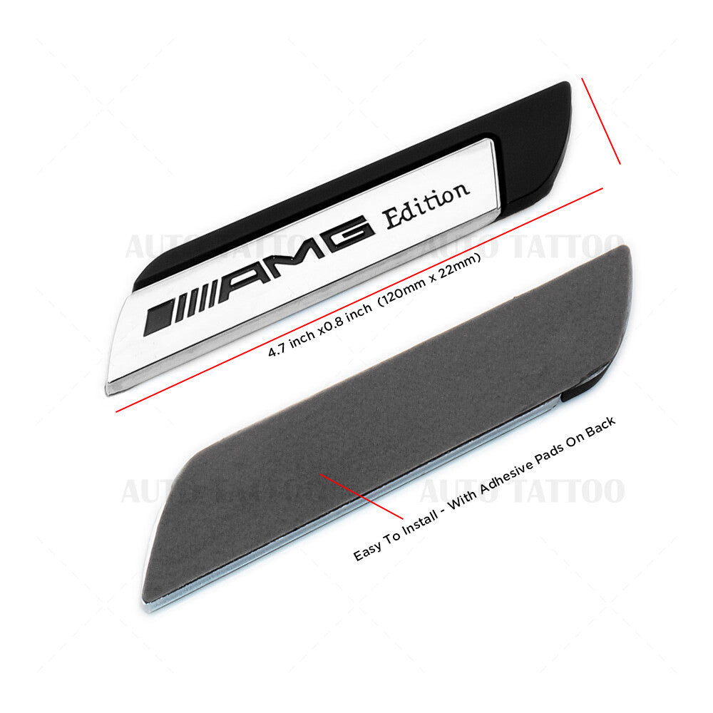 Universal Fender Marker Car AMG Edition Black Logo Badge Emblem Sport Nameplate