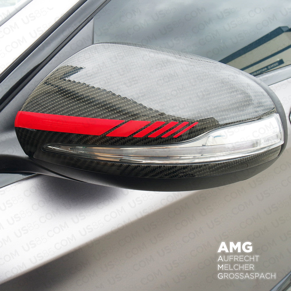 Red New Mercedes Rearview Mirror Cover Trim Strip Sticker Vinyl Racing Decal AMG
