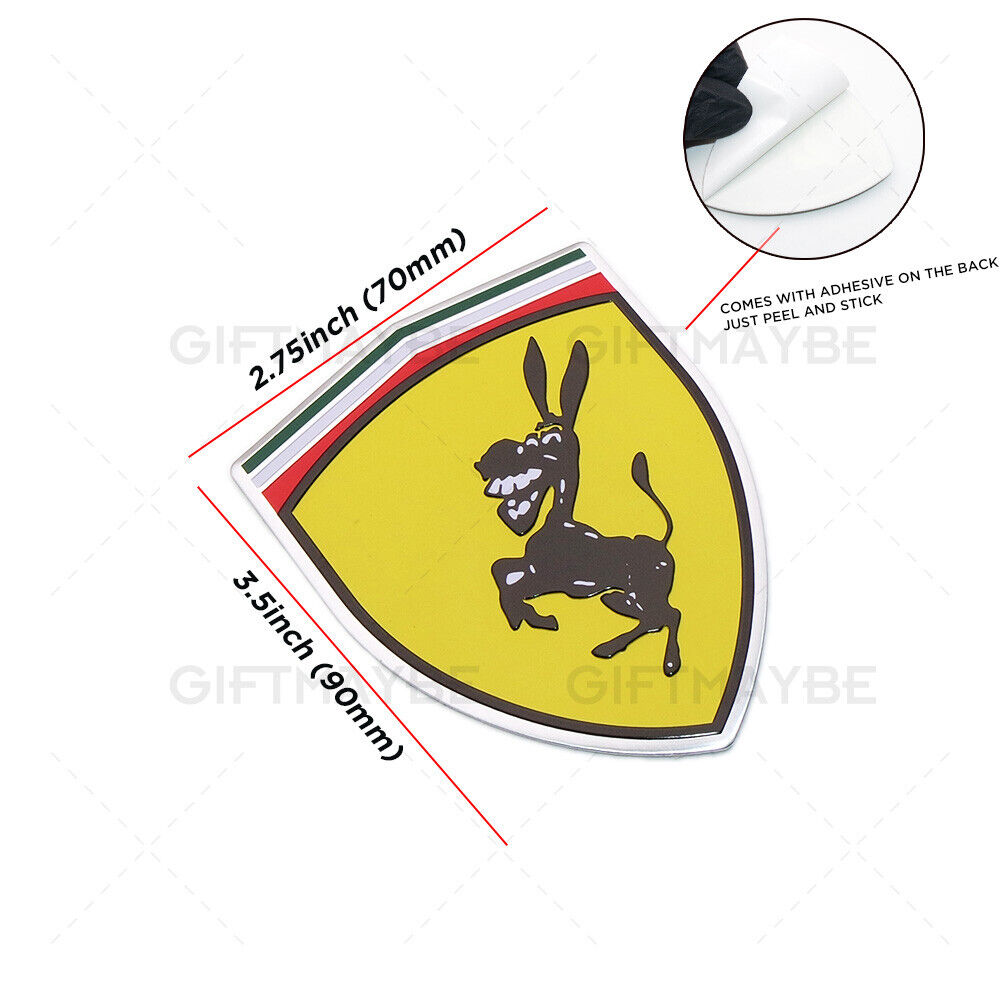 Universal 1x or 2x Fashion Aluminum Alloy Donkey Car Decal Sticker Decoration