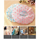 5Packs Waterproof PEVA Elastic Reusable Shower Hair Cap Beauty Salon Spa Cooking