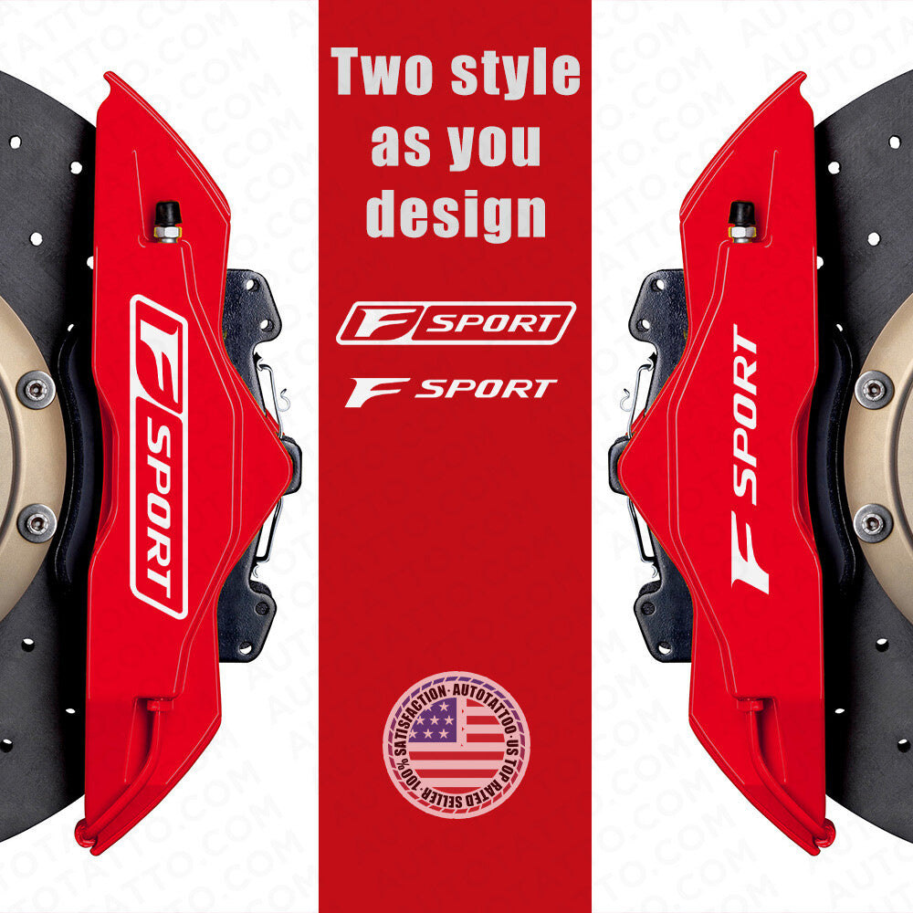 Lexus F Sport Car Wheels Brake Caliper Sticker 3D Decal Logo Decoration White