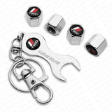 4x Hex TRD Off Road Car Tire Wheel Air Stem Dust Valve Caps Cover + Keychain