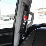 Audi S line Car Carbon Seat Belt Cover Safety Shoulder Strap Cushion Pad Harness