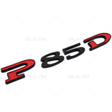 Tesla Rear Liftgate Lid Model P85D Nameplate Logo Badge Emblem Sport Black Red