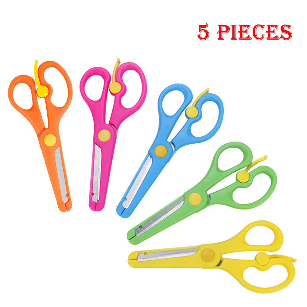5PCS Children Kids Students Adult Anti-pinch Safety Art Craft Shears Scissors