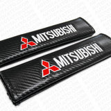 Mitsubishi Carbon Car Seat Belt Cover Safety Shoulder Strap Cushion Pad Harness