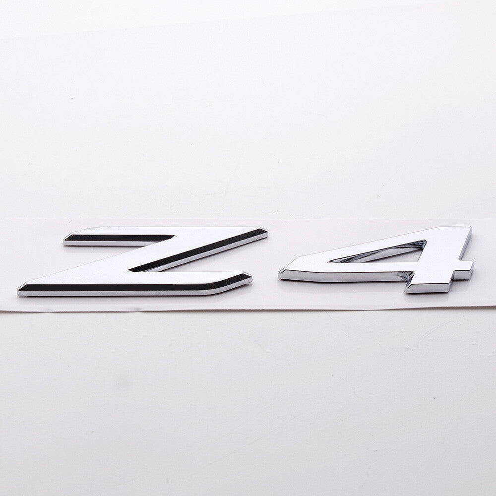 Chrome Z4 Letter Logo Emblem Badge Luggage Rear Trunk Nameplate ABS ///M Sport