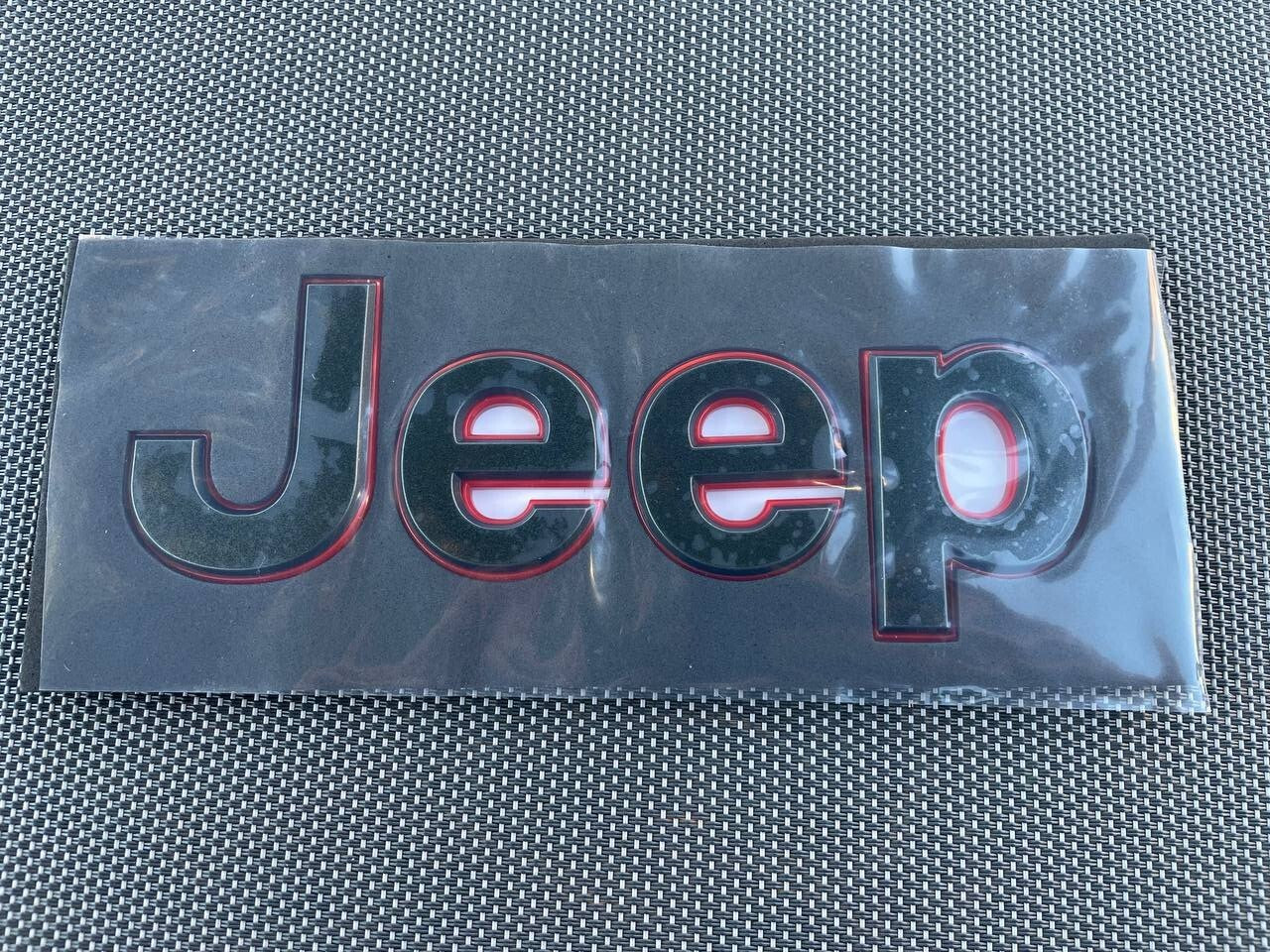 Jeep 2 (two) 2018-2024 Wrangler/Gladiator Fender Dark Gray w/ Outline Emblem Badge - Red