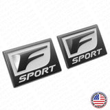 2x F-Sport Logo ABS Badge Side Fender Marker Adhesive Nameplate Emblem OEM Size