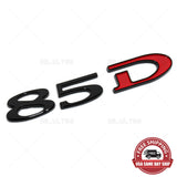 Tesla Rear Liftgate Lid Model 85D Nameplate Logo Badge Emblem Sport Black & Red